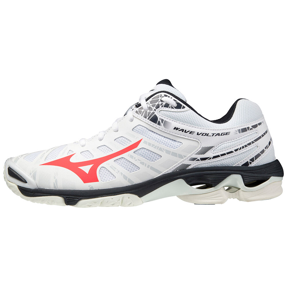 Mens Mizuno Wave Voltage Volleyball Shoes White/Red Philippines (QJDKWA067)